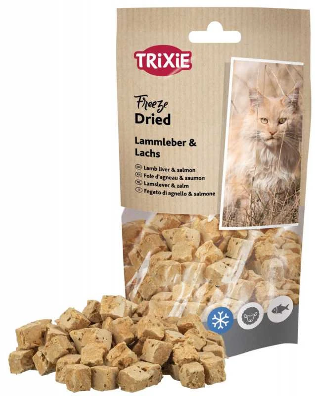 Trixie Šaldytos-džiovintos ėriukų kepenys ir lašiša, 25g