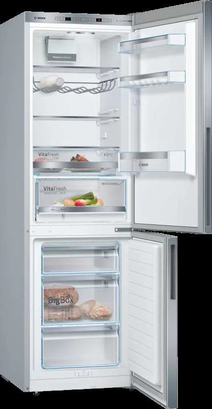 Šaldytuvas Bosch KGE36AICA, Sidabrinės spalvos