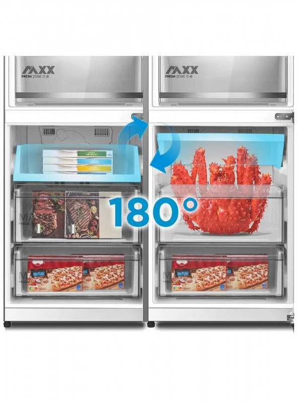 Midea Šaldytuvas | MDRB548MME46 | Energy efficiency class E | Free standing | Combi | Height 186 cm | No Frost system | Šaldytuvas net capacity 271 L | Šaldiklis net capacity 130 L | 35 dB | Pilkas