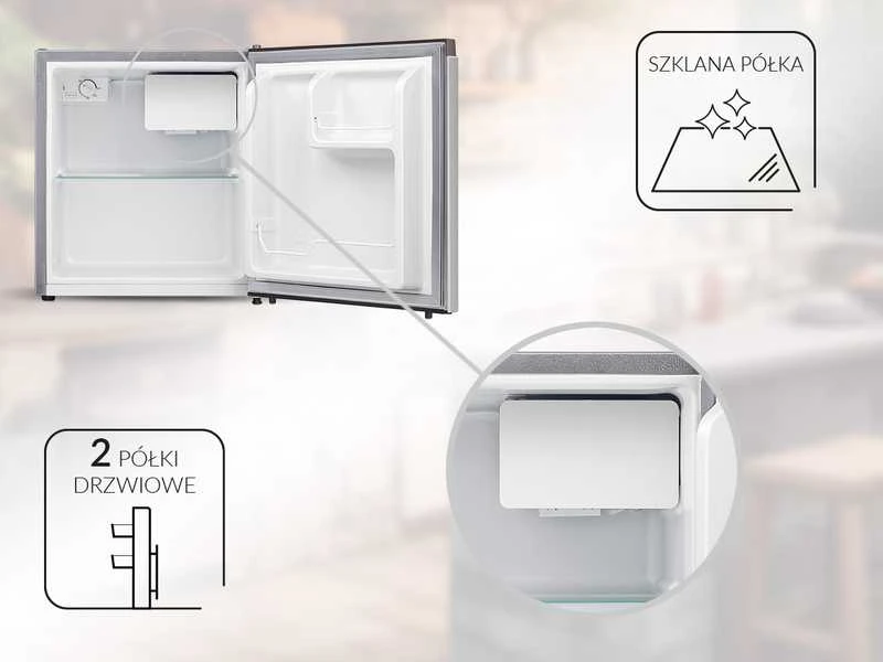Šaldytuvas MPM MPM-46-CJ-05, Sidabrinės spalvos