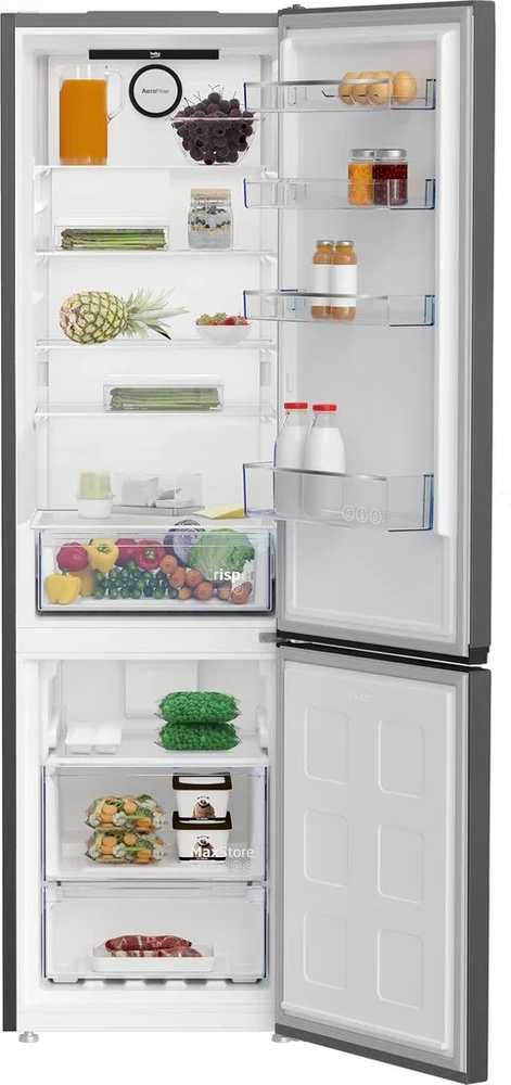 BEKO Šaldytuvas B1RCNA404G, height 203.5 cm, Energy class E, NeoFrost, AeroFlow, Pilkas
