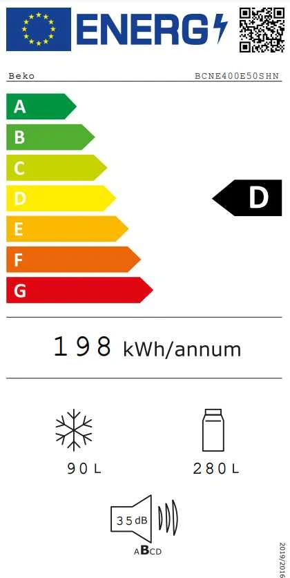 Šaldytuvas BEKO BCNE400E50SHN