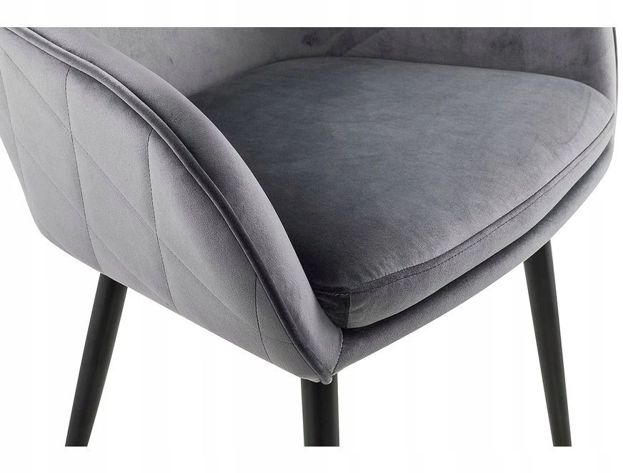 SalesFever Freja 381588 valgomojo kėdė aksominis pilkas metalas 85cm