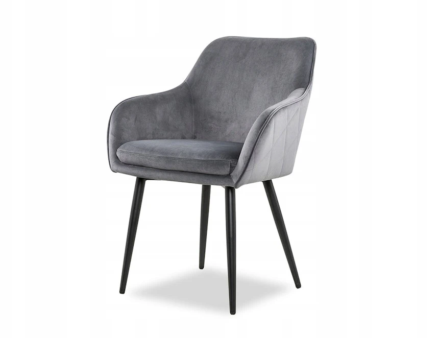 SalesFever Freja 381588 valgomojo kėdė aksominis pilkas metalas 85cm