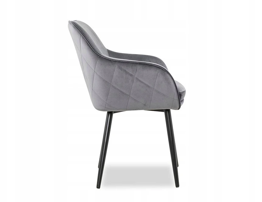 SalesFever Freja 381588 valgomojo kėdė aksominis pilkas metalas 85cm