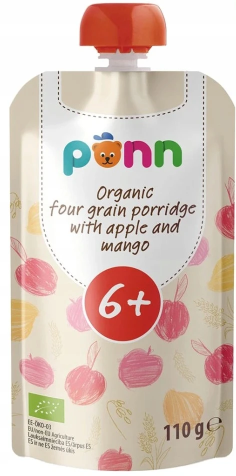 SALVEST Ponn BIO Grūdų košė su mangais ir obuoliais KASZKA vaikams 110 g