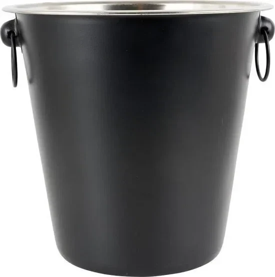 Excellent Houseware Juoda plieno kibiras ledui, butelis šampano, vynas, spiritas ledui