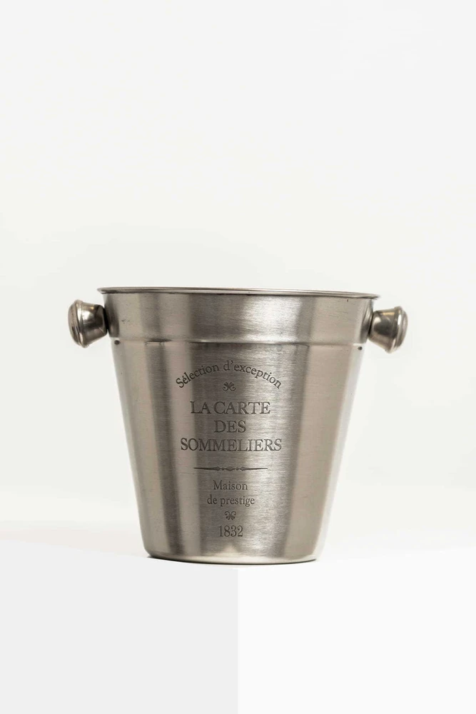 Excellent Houseware Juoda plieno kibiras ledui, butelis šampano, vynas, spiritas ledui