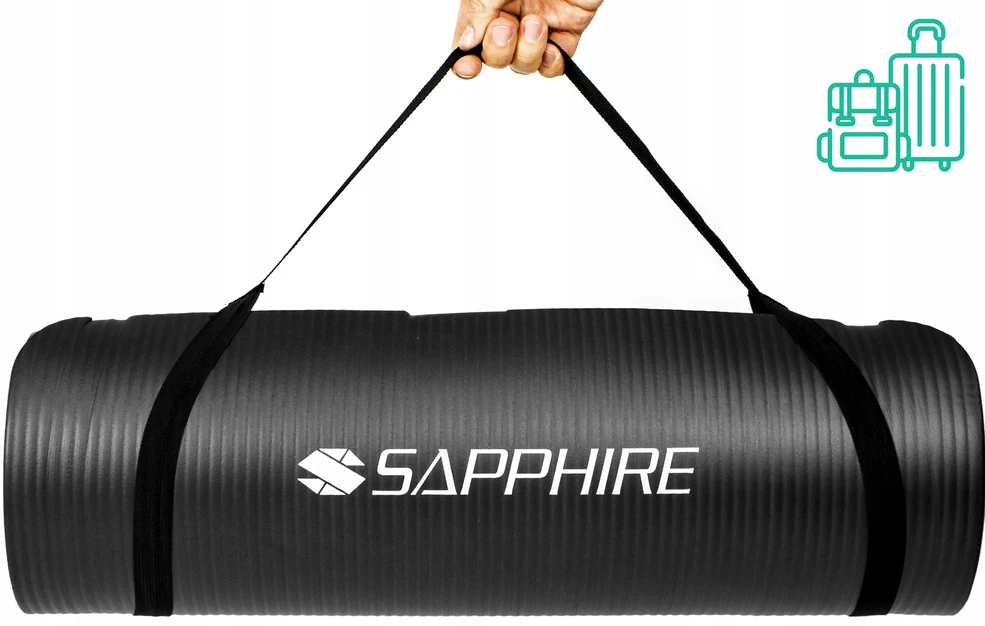 Sapphire Fitness kilimėlis gimnastikos NBR rankena, storis 1,5 cm, ilgaamžis