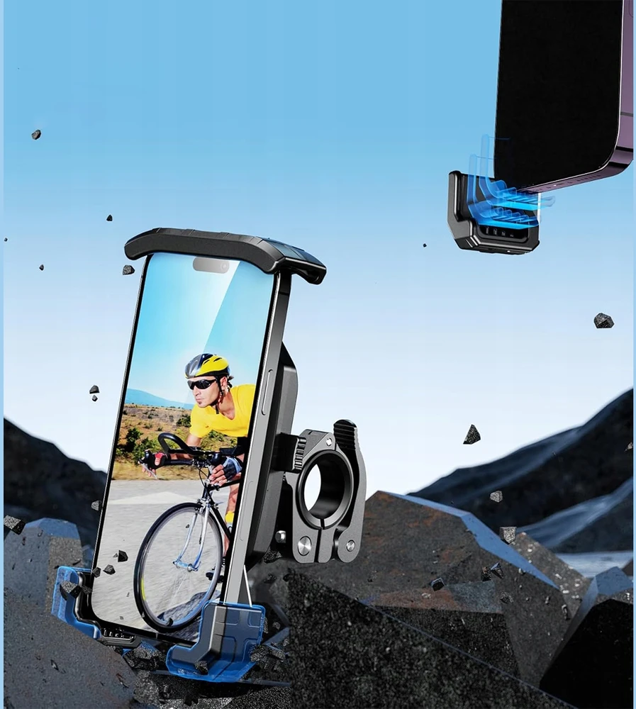 Šarvuotas antivibracinis motociklo Dviračio laikiklis TELEFONUI 4,0-7"
