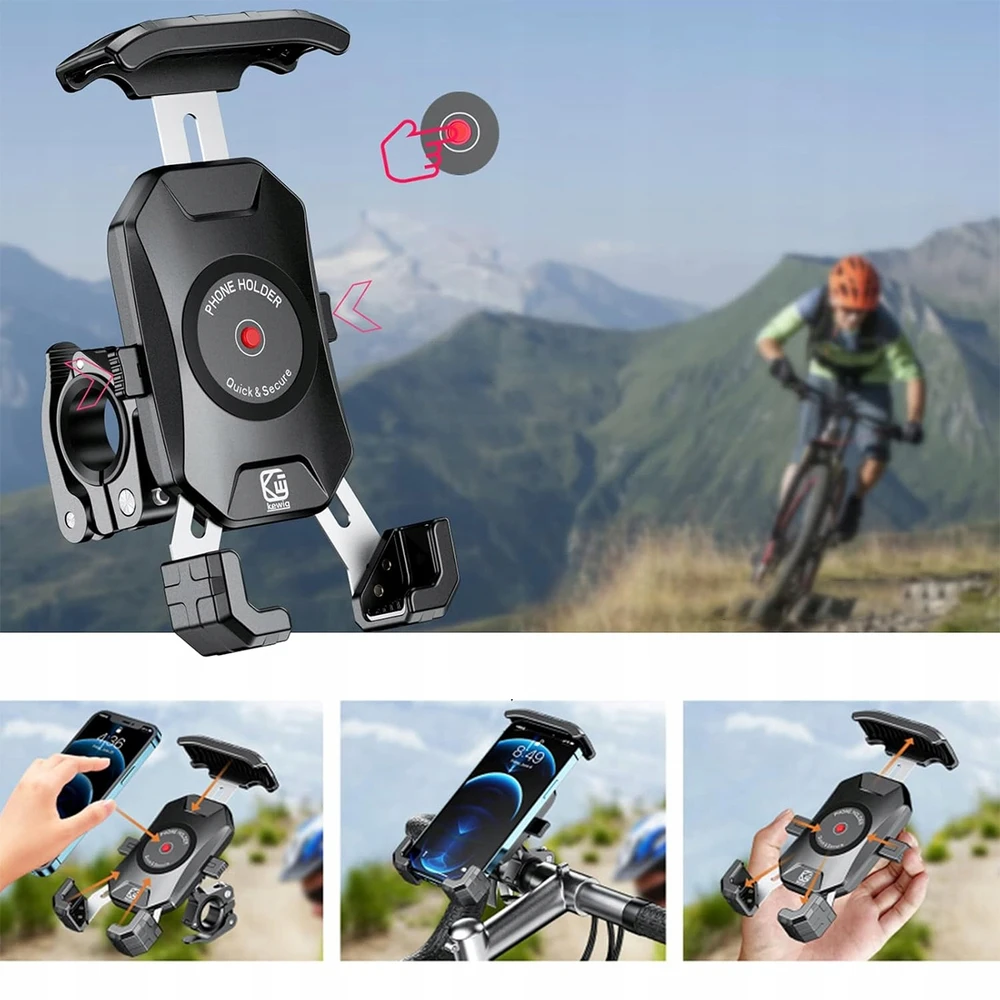 Šarvuotas antivibracinis motociklo Dviračio laikiklis TELEFONUI 4,0-7"
