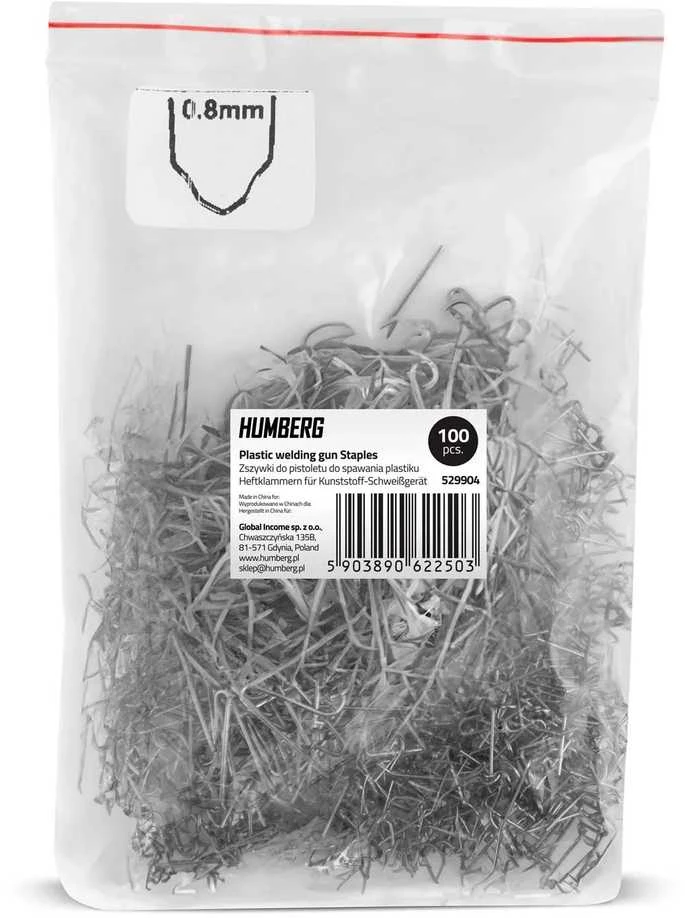 Sąsagos plastiko suvirinimo aparatui, 100 vnt., D tipo, Humberg