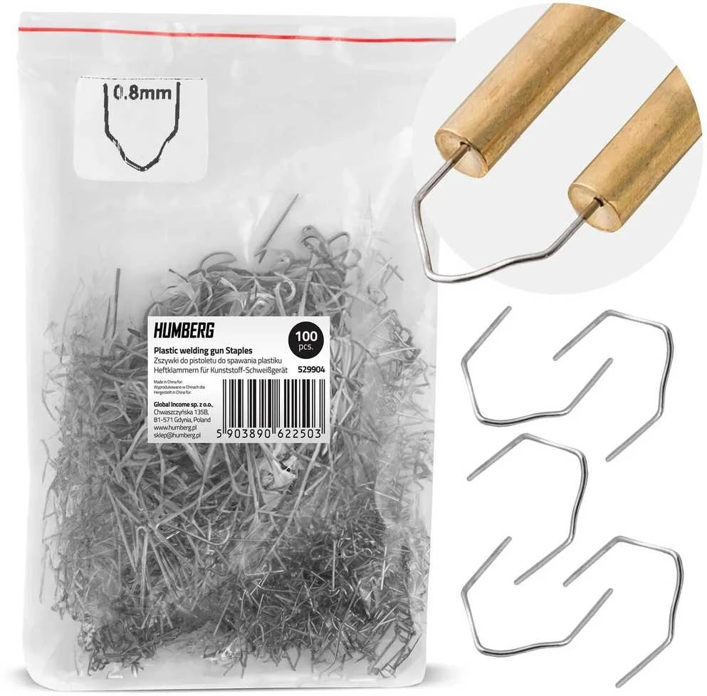 Sąsagos plastiko suvirinimo aparatui, 100 vnt., D tipo, Humberg