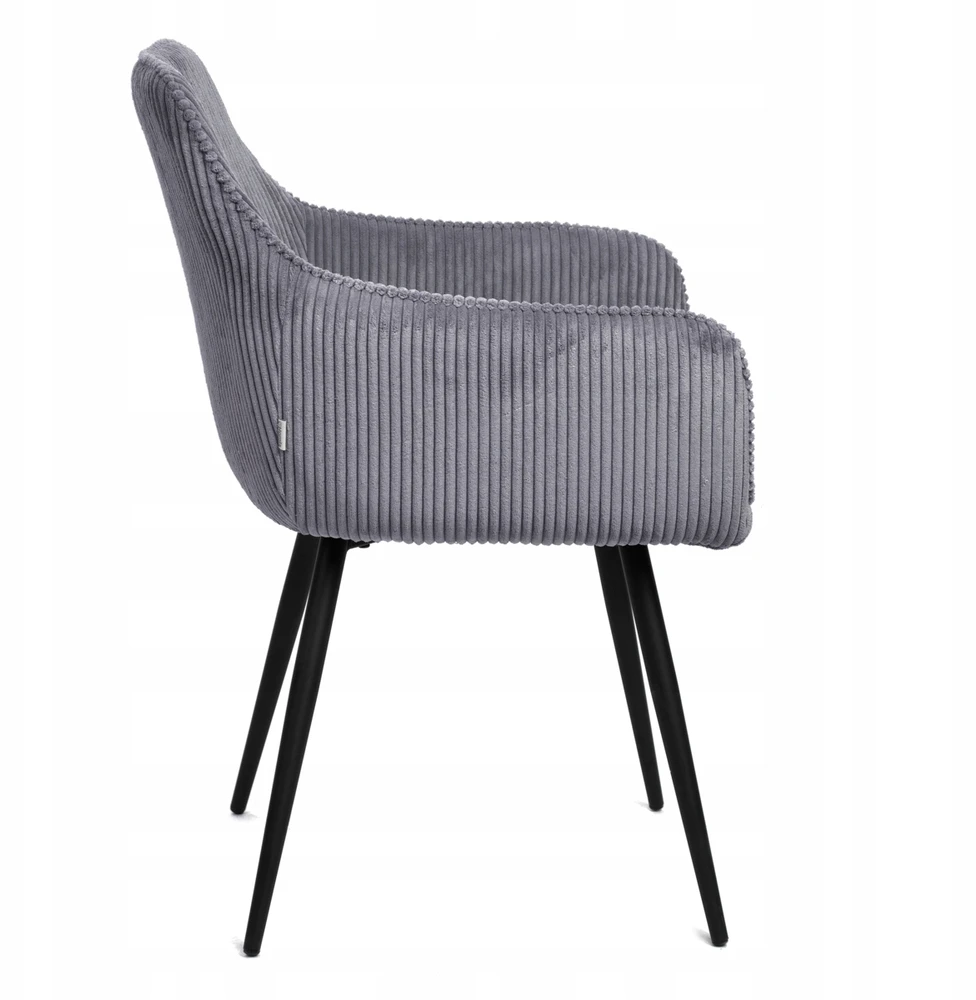 SATORI FASO pilka velveta minkšta kėdė valgomajam 57x59x84 HOMLA