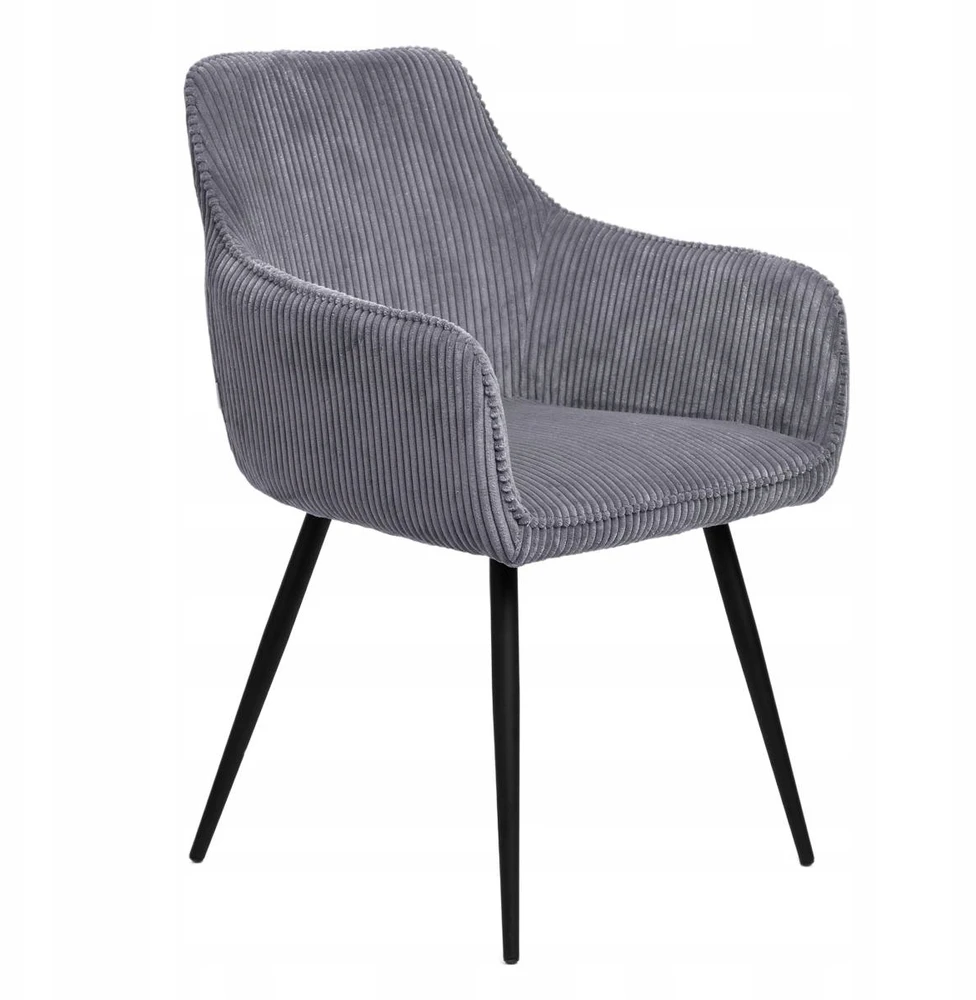 SATORI FASO pilka velveta minkšta kėdė valgomajam 57x59x84 HOMLA