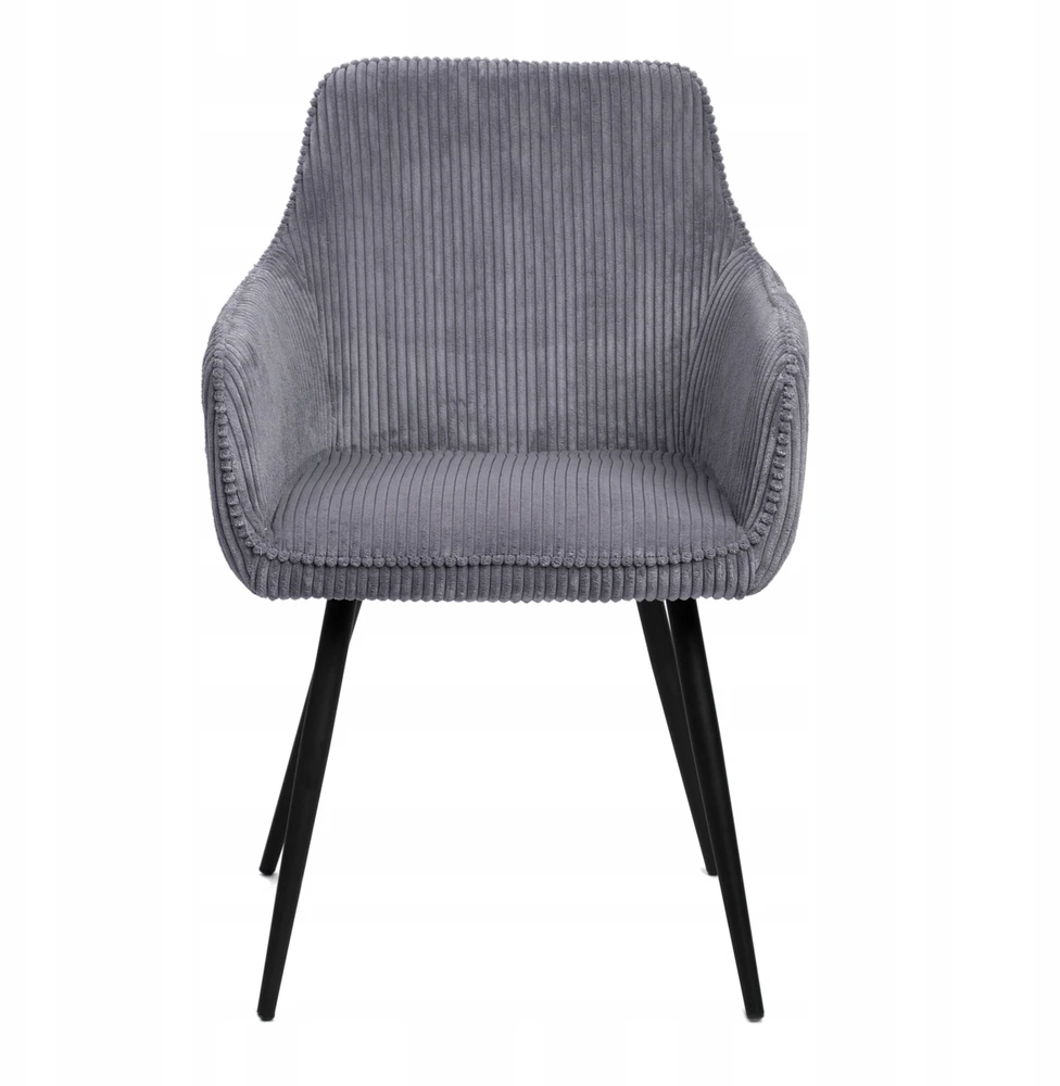 SATORI FASO pilka velveta minkšta kėdė valgomajam 57x59x84 HOMLA
