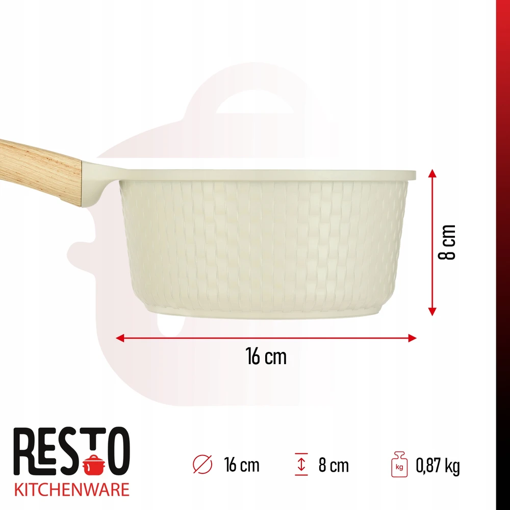 SAUCEPAN D16CM 1.3L/BEIGE 93800 RESTO 93800 (4260709013879)