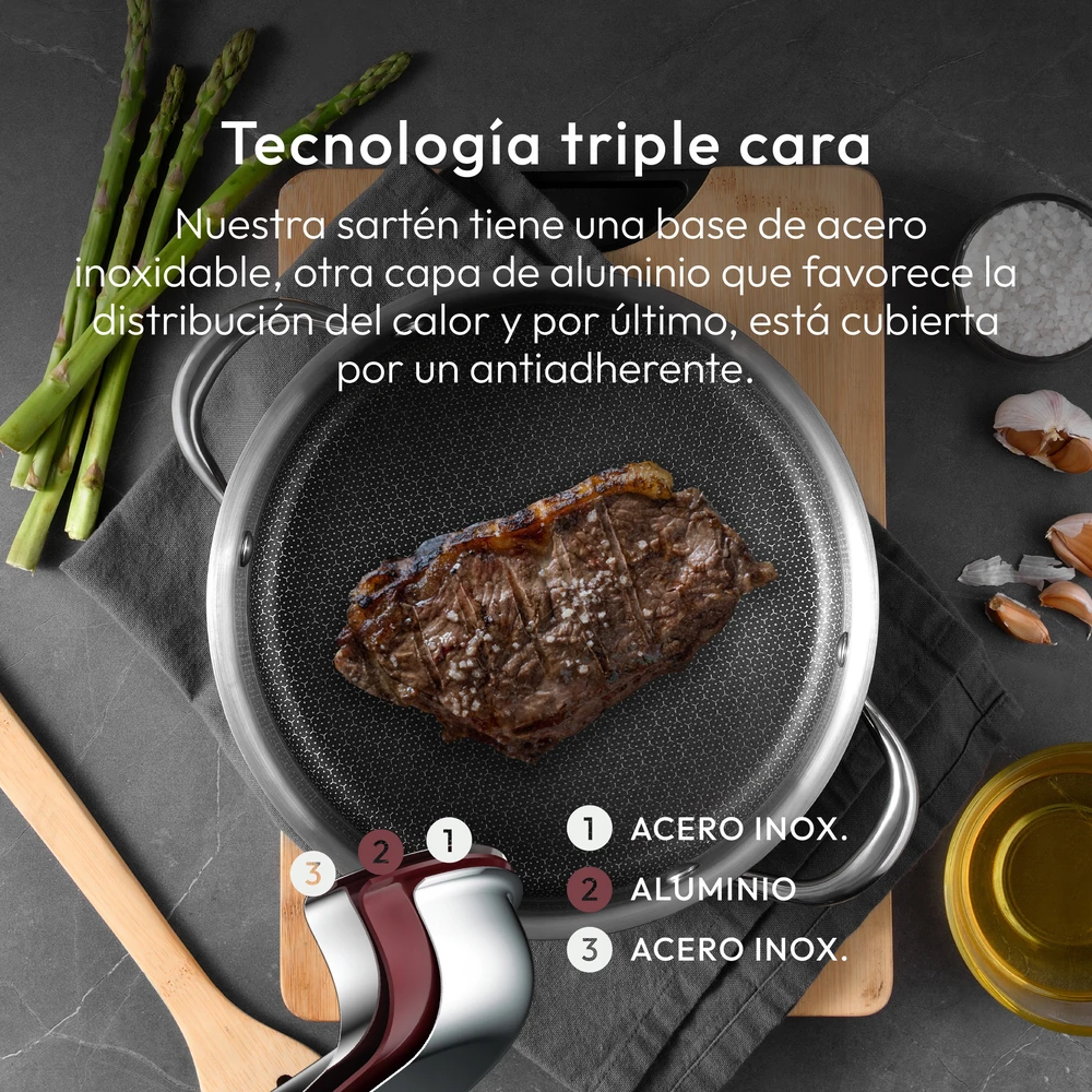 SAUGOS RONDEL 28 cm 6,8 l Hi Tech 3 nepridegančios kietos indukcinės Bergnerio dujos