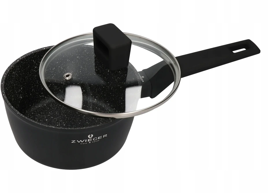 SAUGUS PADAŽAS ZWIEGER FORTE 1,5 L SU dangteliu 16 cm Juodas INDUKCINIS ALUMINIUMAS