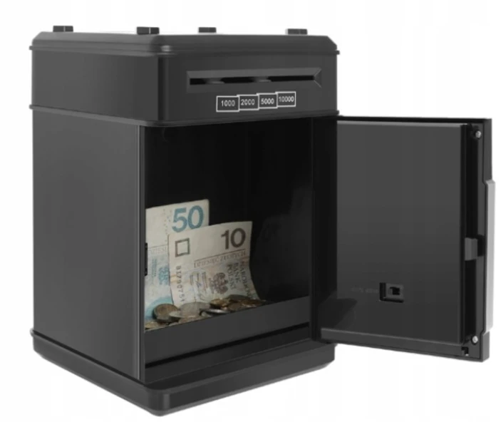 SAUGUS PIGGY BANK VAIKAMS MONETŲ ATM ATM BANKNOTAI + PIN KODO SLAPTAŽODYS