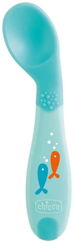 CHICCO 00016100200000 Pirmas šaukštas mėlynas 8m+