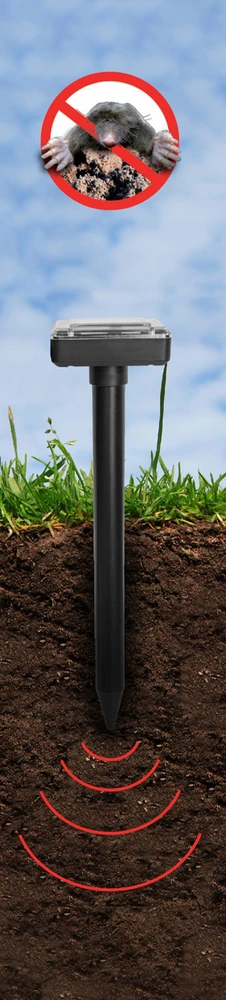 Saulės energija varomas kurmių, pelių ir pelėnų repelentas CTRL-MO101S