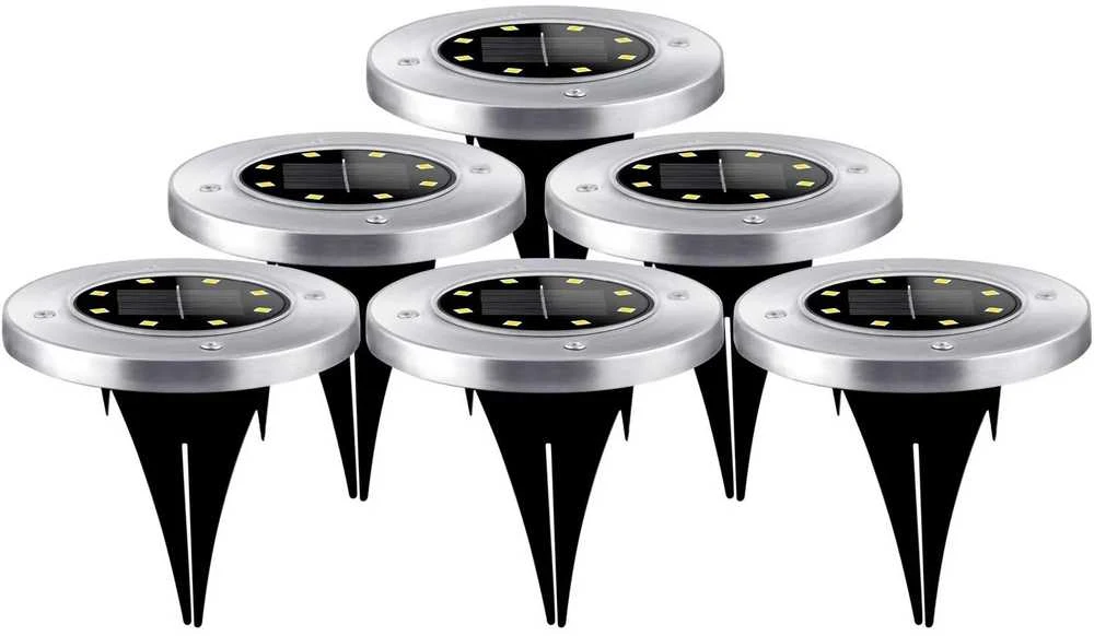 Saulės energija varomi žemės šviestuvai, 6 vnt., „Ilumen LS-104“