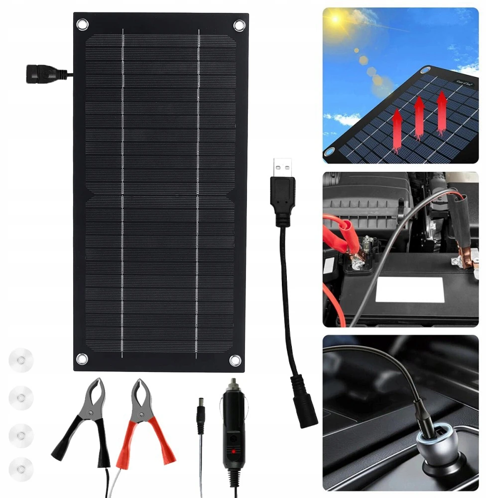 SAULĖS Įkroviklis priekaboms Kempingas SOLAR TOURIST PANEL