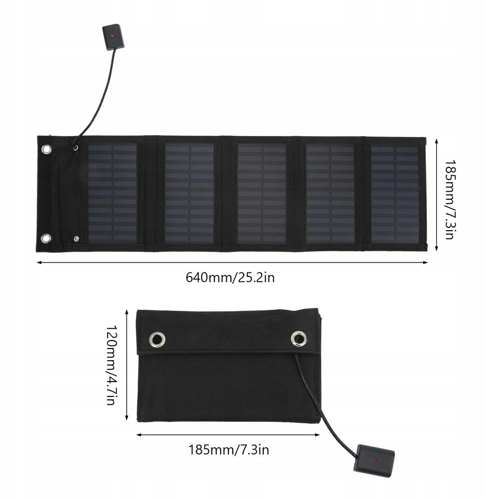 SAULES KANELĖS 25W 2A SULANKSTAMAS KILIMAS TOURIST USB SAULES Įkroviklis