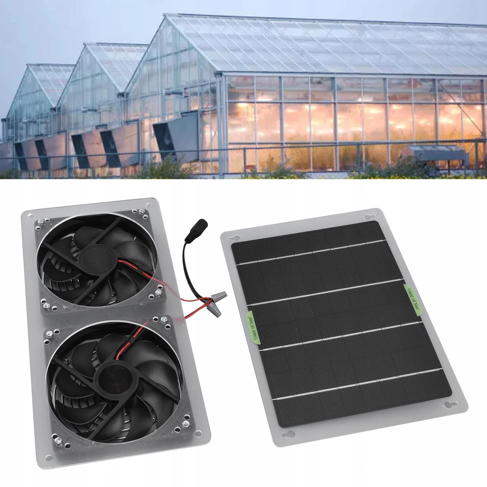 SAULES SKYDELĖS VENTILIATORIUS SU DVIGUBAS IŠMETIMO VANDENIUI ŠILTNAMIUI 100W 12V