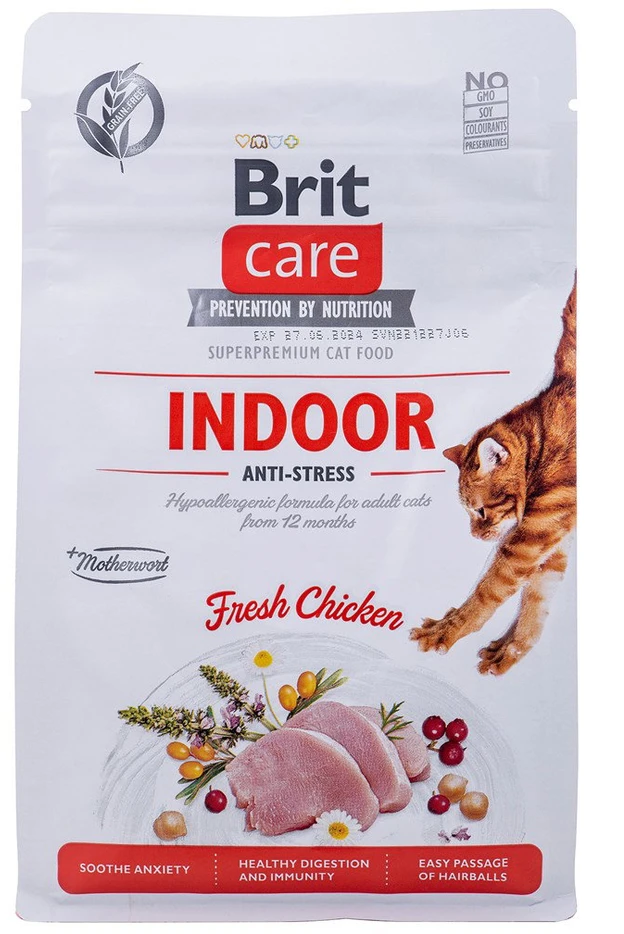 Brit Care Cat GF Indoor Anti-stress sausas maistas katėms 2kg
