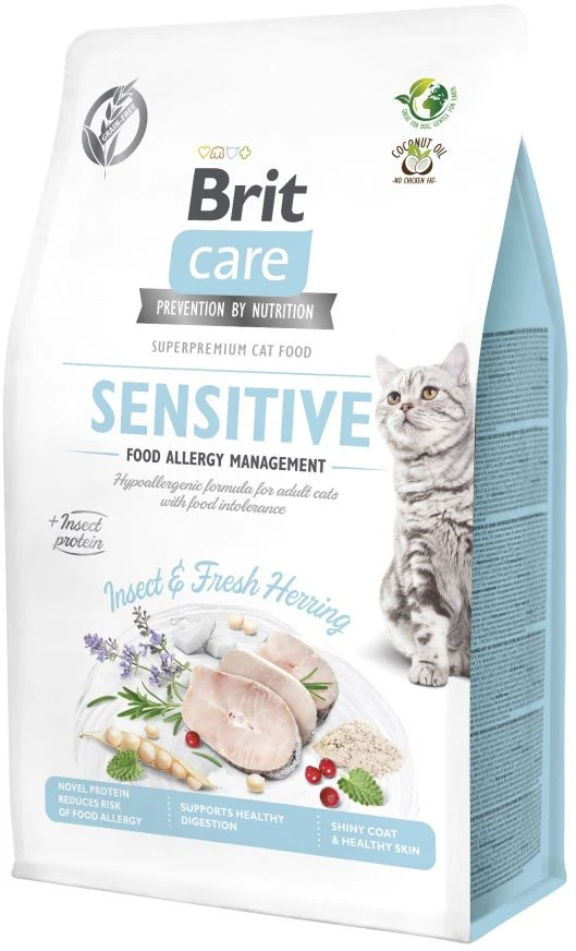 Brit Care Cat GF Sensitive Healthy Digestion&Delicate Taste (Šviežia kalakutiena&lašiša) 0,4kg