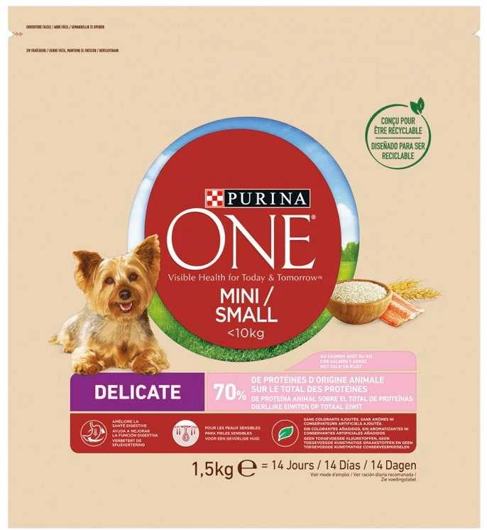 Purina Nestle ONE MINI Dog Sensitive lašiša & ryžiai 1,5kg