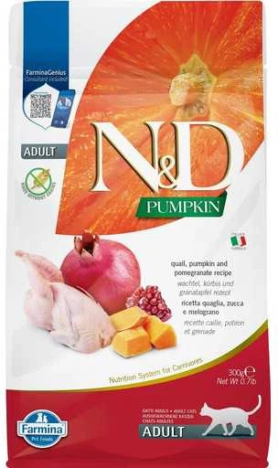 FARMINA N&D PUMPKIN - CAT Dry Quail&Pomegranate ADULT 300g (pak.16)