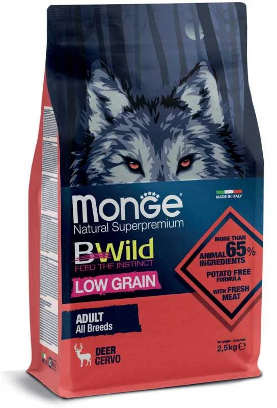 Monge BWILD All Breeds Adult susas pašaras šunims su elniena 12 kg