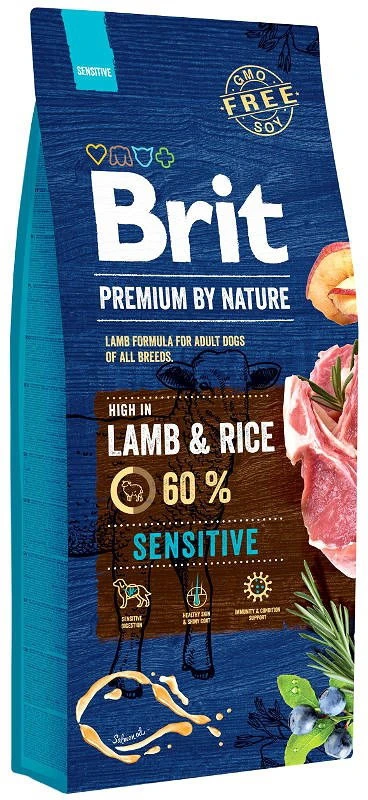 BRIT PREMIUM Dog su ėriena ir ryžiais 15kg