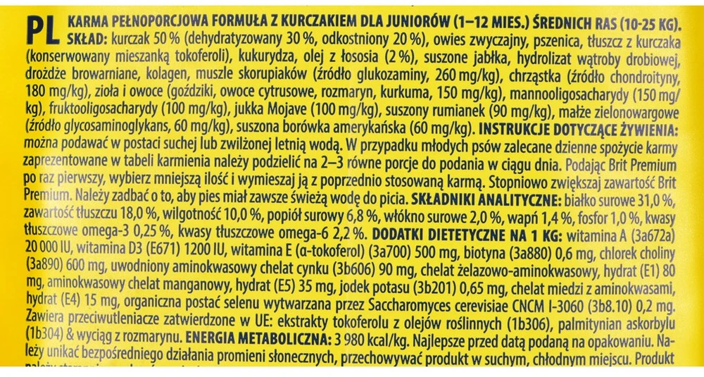 BRIT PREMIUM Dog by Nature Junior L 15kg