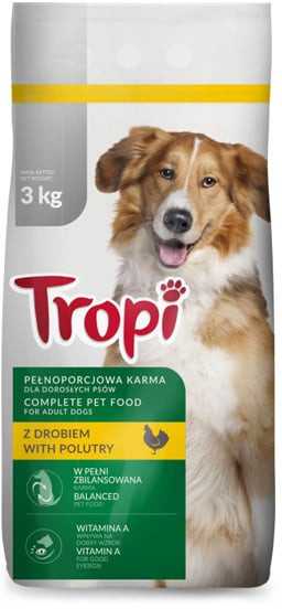 Sausas šunų ėdalas TROPI su paukštiena 3kg