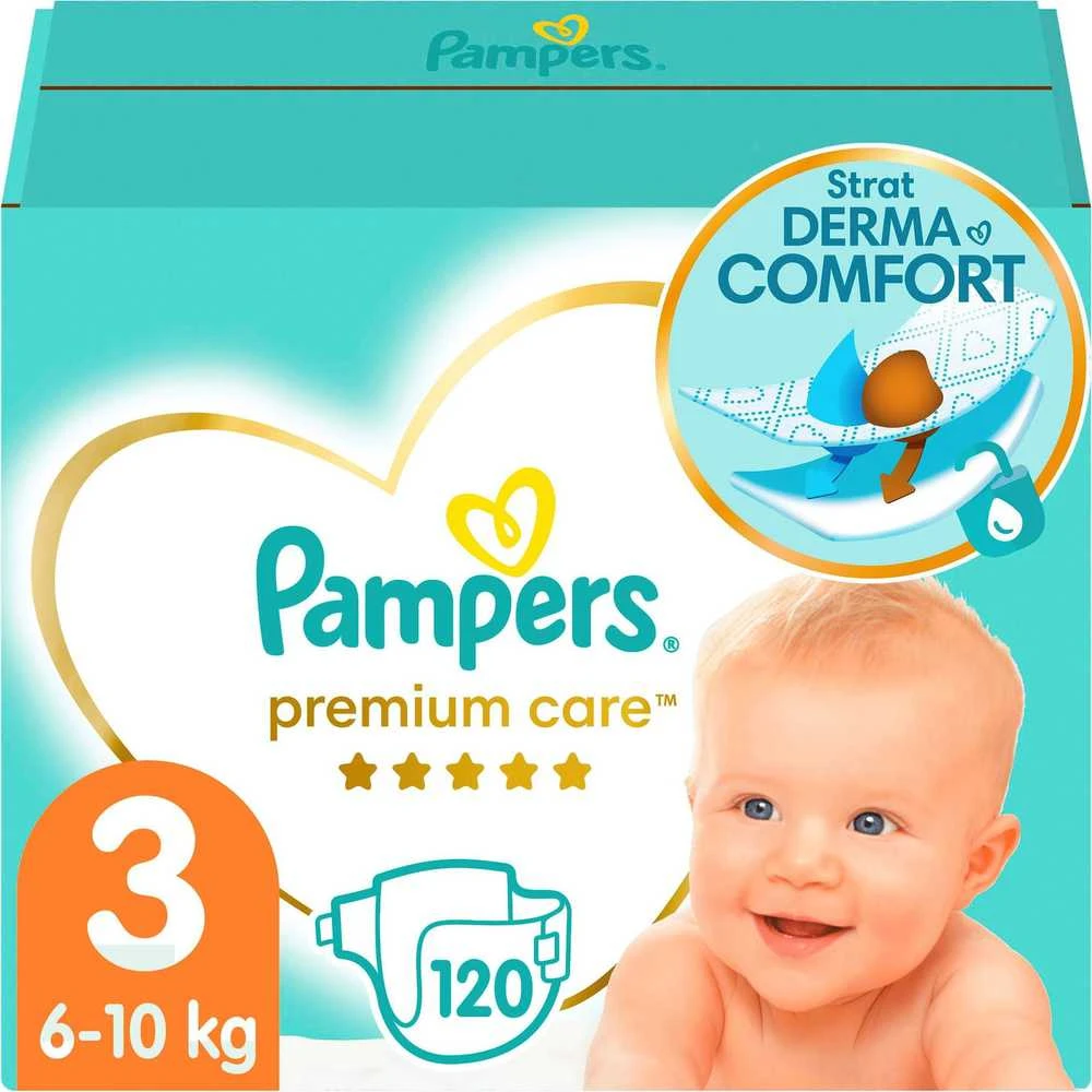 Sauskelnės Pampers Premium Care 3 Dydis (Midi), 5–9 Kg, 120vnt.