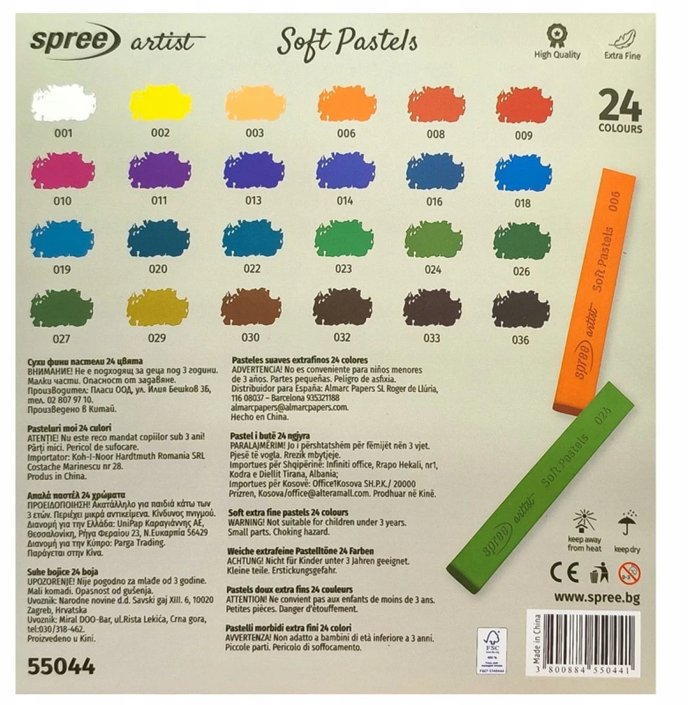 Sausos pastelės Extra Fine 24 spalvos - Koh-I-Noor