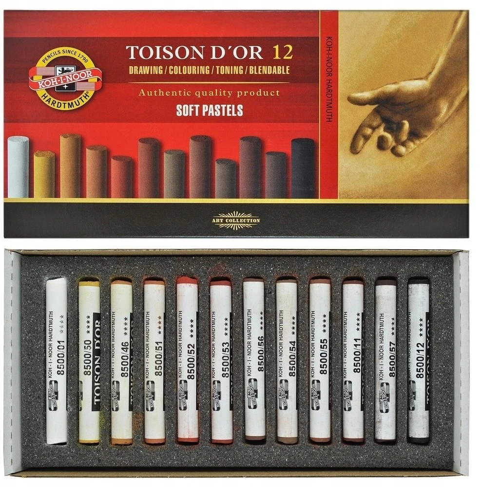 Koh I noor Sausų pastelių rinkinys 12vnt rudų atsp.8522B