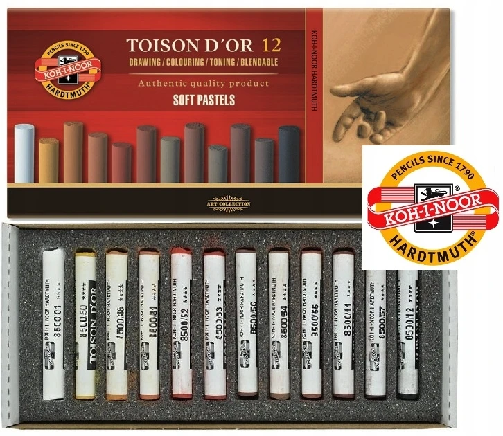 Koh I noor Sausų pastelių rinkinys 12vnt rudų atsp.8522B
