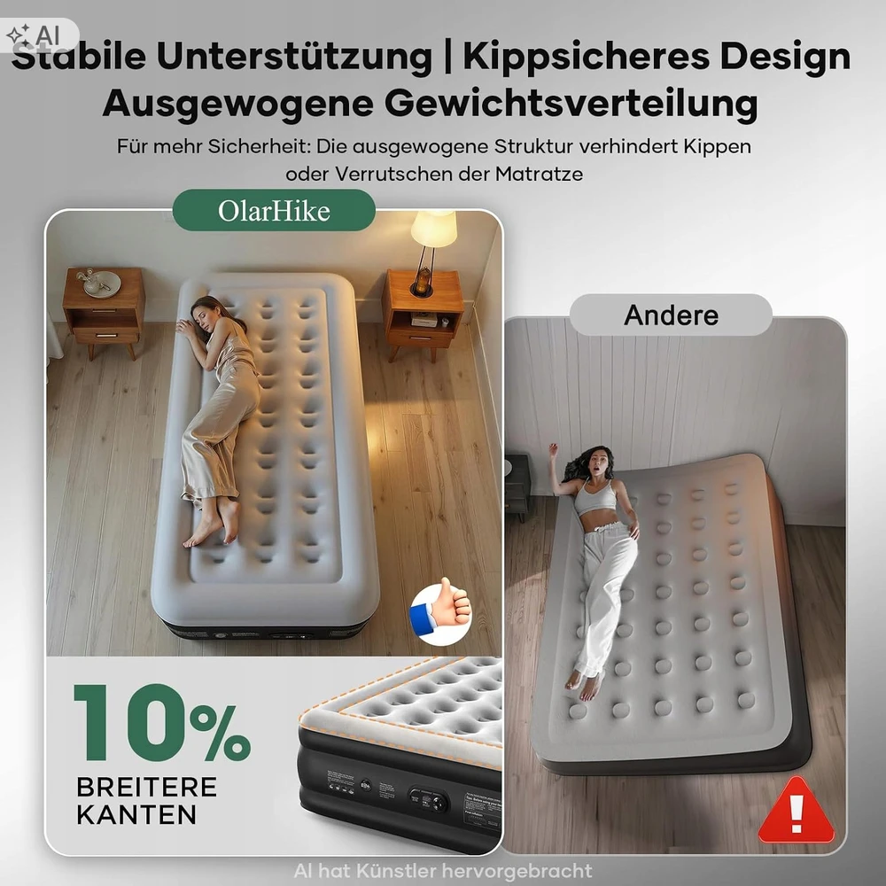 Savaime prisipučiantis pripučiamas čiužinys OlarHike Vienvietis XL 50cm