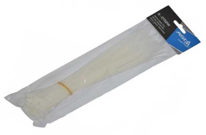 Sąvaržos 5x250mm plastmasinės baltos 50vnt, ASTA