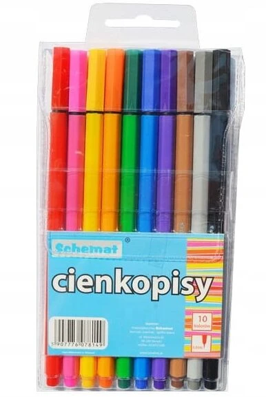 Schemat Plončiamieji markerio rašikliai 0.4mm, 10 spalvų rinkinys