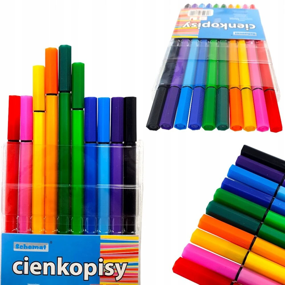 Schemat Plončiamieji markerio rašikliai 0.4mm, 10 spalvų rinkinys