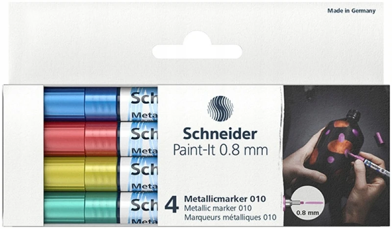 Schneider Electric Schneider Paint-it Metallic akriliniai markeriai, 0.8mm, 4 vnt.