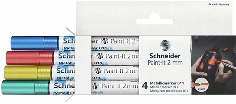 Schneider Electric Schneider Paint-it Metallic akriliniai markeriai, 2 mm, 4 vnt.
