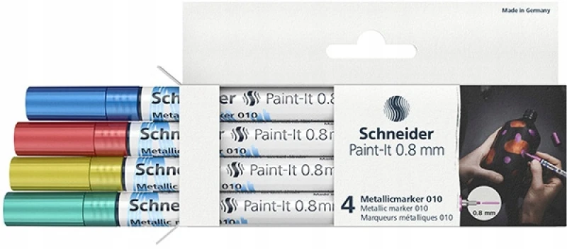 Schneider Electric Schneider Paint-it Metallic akriliniai markeriai, 0.8mm, 4 vnt.