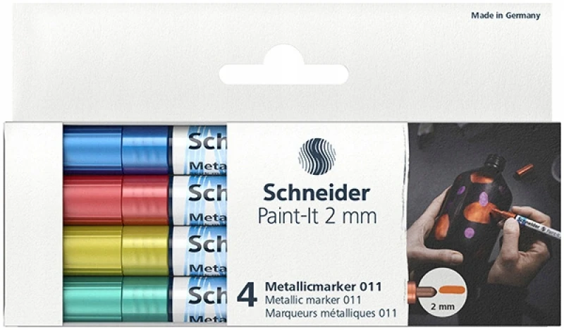 Schneider Electric Schneider Paint-it Metallic akriliniai markeriai, 2 mm, 4 vnt.